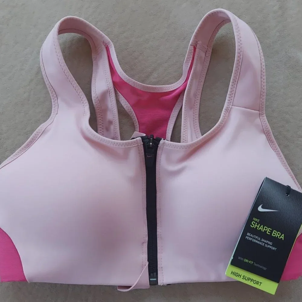 NWT Nike Dri-FIT Shape Women's High Support Padded Zip Front Sports Bra - sz XS
